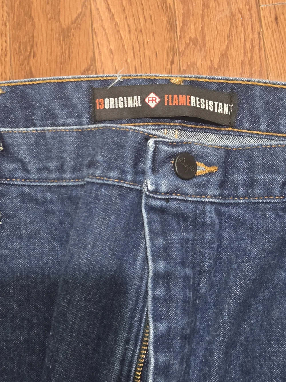 Wrangler FR Men's Dark Blue Denim Work Jeans